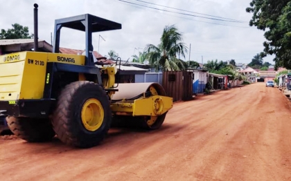 MCE cut sod for the construction of selected roads.