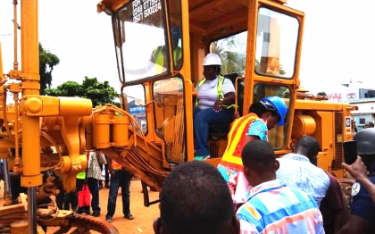 MCE cut sod for the construction of selected roads.